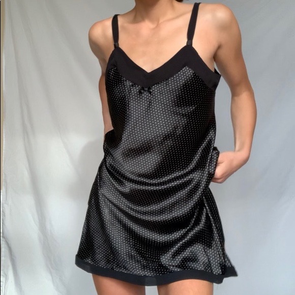 Black and white polka dot slip dress - Picture 3 of 4